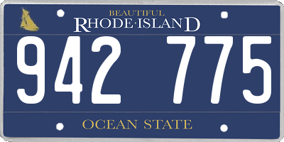 RI license plate 942775