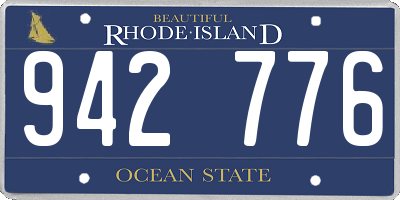 RI license plate 942776