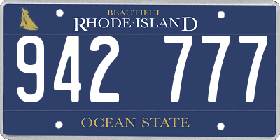 RI license plate 942777