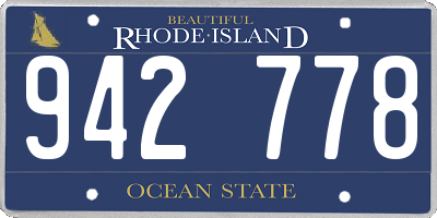 RI license plate 942778