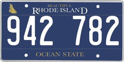 RI license plate 942782