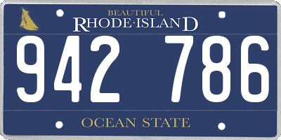 RI license plate 942786