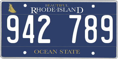 RI license plate 942789
