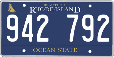 RI license plate 942792