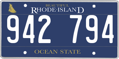 RI license plate 942794