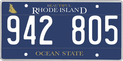 RI license plate 942805