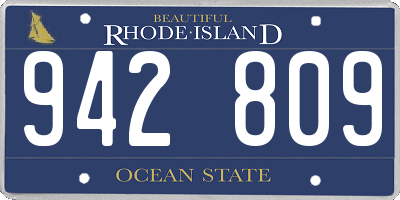 RI license plate 942809