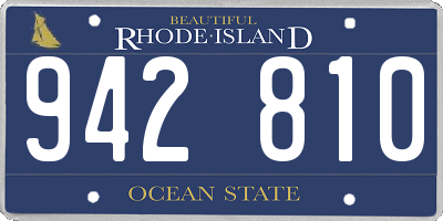 RI license plate 942810
