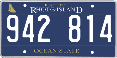 RI license plate 942814
