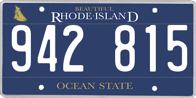 RI license plate 942815