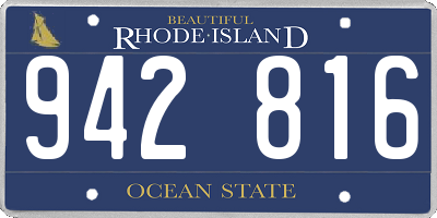 RI license plate 942816