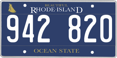 RI license plate 942820