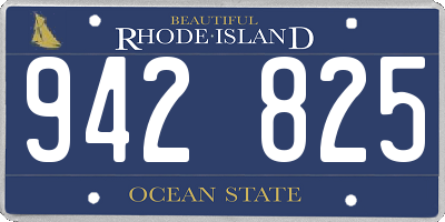 RI license plate 942825