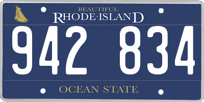 RI license plate 942834