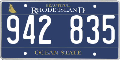 RI license plate 942835