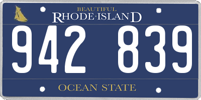 RI license plate 942839