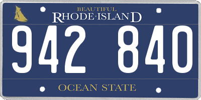 RI license plate 942840