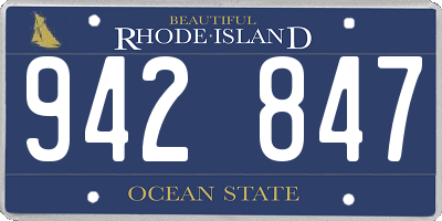 RI license plate 942847