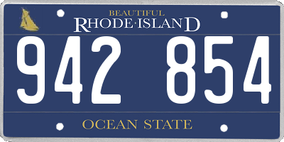 RI license plate 942854