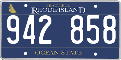 RI license plate 942858