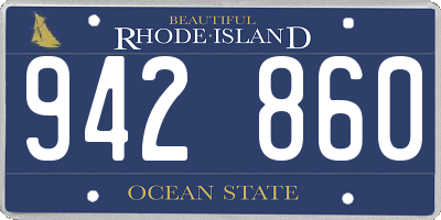 RI license plate 942860
