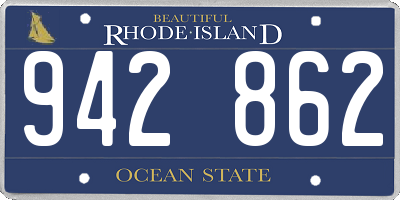 RI license plate 942862