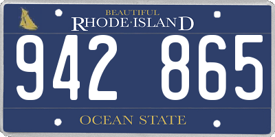 RI license plate 942865