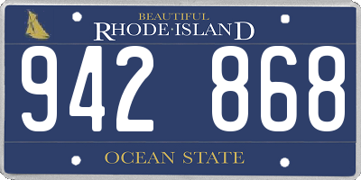 RI license plate 942868