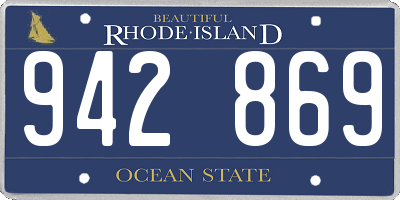 RI license plate 942869