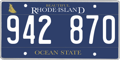 RI license plate 942870