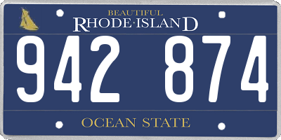 RI license plate 942874