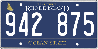 RI license plate 942875