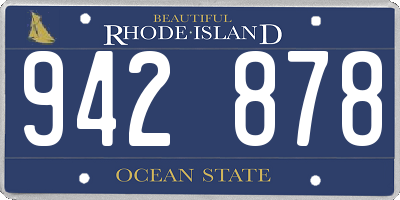RI license plate 942878