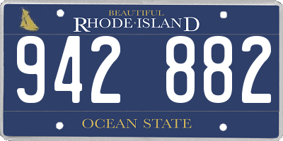 RI license plate 942882