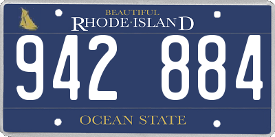 RI license plate 942884