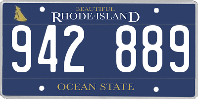 RI license plate 942889