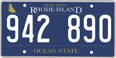 RI license plate 942890