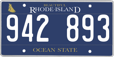 RI license plate 942893