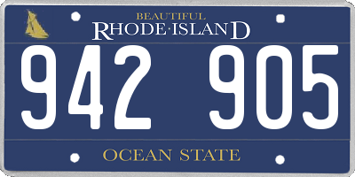 RI license plate 942905
