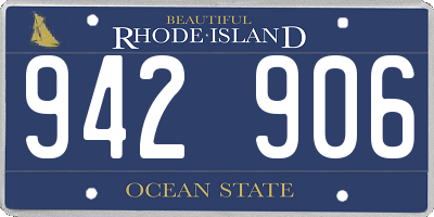 RI license plate 942906