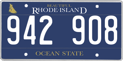 RI license plate 942908