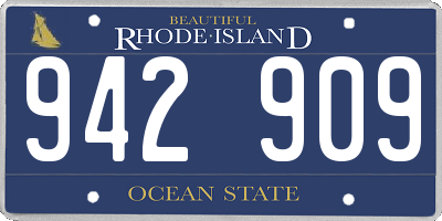 RI license plate 942909