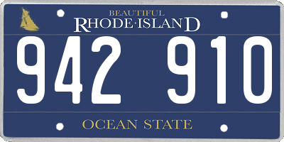 RI license plate 942910
