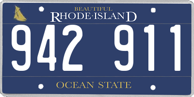 RI license plate 942911