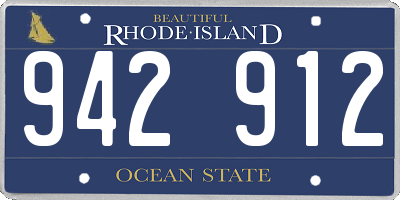 RI license plate 942912
