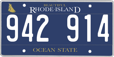 RI license plate 942914
