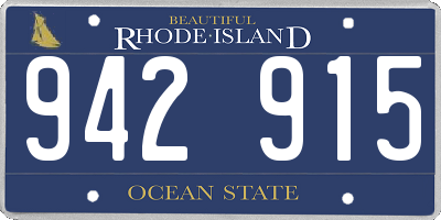 RI license plate 942915