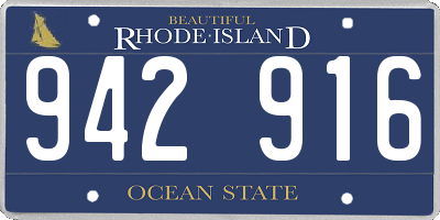 RI license plate 942916