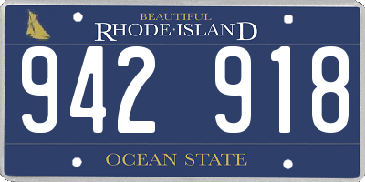 RI license plate 942918