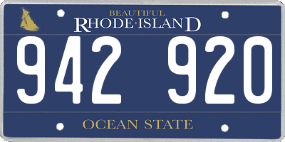 RI license plate 942920